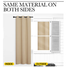 Load image into Gallery viewer, NICETOWN Blackout Curtain Panels for Bedroom, Bicotti Beige, 2 Panels, W29 x L36-inch, Thermal Insulated Grommet Top Blackout Draperies and Drapes for Basement
