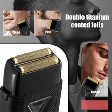 Load image into Gallery viewer, VGR 334 Foil Shaver for Men, Professional Electric Razor for Shaving Face &amp; Bald Head, 10000RPM Vector Motor, Double Titanium Foils, LED Display, USB Charging Base, Men's Electric Shavers for Barbers
