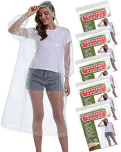 Load image into Gallery viewer, HOOMBOOM 5 Pack Rain Ponchos, with Drawstring Hood Emergency Disposable Rain Ponchos Family Pack for Adults
