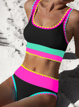 Load image into Gallery viewer, popvil High Waisted Bikini Sets for Women Tummy Control Swimsuits 3 Piece Bathing Suits Neon Swimwear with Skirt 2026
