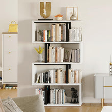 Load image into Gallery viewer, YITAHOME 5-Tier Bookshelf, S-Shaped Z-Shelf Bookshelves and Bookcase, Modern Freestanding Multifunctional Decorative Storage Shelving for Living Room Home Office, Cream White
