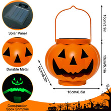 Load image into Gallery viewer, BRIGHTDECK Halloween Pumpkin Solar Lanterns 2 Pack, Jack O Lantern Pumpkin Lights for Halloween Decorations Outdoor, Weatherproof &amp; Portable Fall Yard Decor (2Pack Red＆Green)
