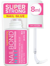 Load image into Gallery viewer, Super Strong Nail Glue for Press On Nails, Nail Tips &amp; Acrylic Nails (8ml) NYK1 NailBond Brush On Glue for Press Ons, Tips &amp; Acrylics - Long Lasting, Maximum Strength, Mess-Free Application
