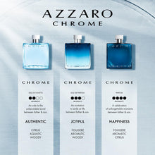 Load image into Gallery viewer, Azzaro Chrome Parfum - Fresh Aromatic Mens Cologne - Intense Fougère Citrus Fragrance - Notes of Bergamot - Lasting Wear - Masculine Clean Scent - Luxury Perfumes for Men - Travel Size, 1.6 Fl. Oz
