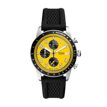 Load image into Gallery viewer, Fossil Men's Sport Tourer Quartz Stainless Steel Big Face Chronograph Watch, Black Silicone Strap, Sport Tourer Watches line (Model: FS6044)
