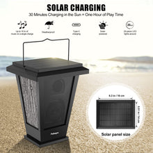 Load image into Gallery viewer, pohopa Bluetooth Speakers Waterproof, Solar Powered 2 Packs True Wireless Stereo Sound 20W Dual Pairing Lantern Indoor Outdoor Speakers with 20 Piece LED Lights, Richer Bass, Black
