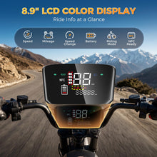 Load image into Gallery viewer, Flydone MT1 Electric Dirt Bike for Adults 5000W Peak Motor 45 MPH 80 Miles Range 52V 20Ah Battery Full Suspension 14" Front 12" Rear Fat Tire NFC Lock 8.9" TFT Display
