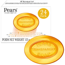 Load image into Gallery viewer, Pears Glycerin Soap, Transparent Amber with Natural Oils, 24-Pack – Pure &amp; Gentle Cleanser for Soft, Glowing Skin, 4.4 Oz Ea
