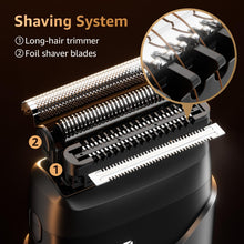 Load image into Gallery viewer, Mbzoey Electric Foil Shavers for Men: Mini Electric Razor for Face - IPX7 Waterproof Cordless Razor with LED Display &amp; Fast Charge - Micro-Comb Technology &amp; Precision Blades，Father's Day Gifts
