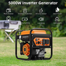 Load image into Gallery viewer, Oxseryn 5000W Inverter Generator Gas Powered, Open Frame Generator, Portable Outdoor Power Equipment, Emergency Home Backup, RV Ready 30A Outlet, ECO Mode, EPA Compliant
