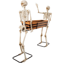 Load image into Gallery viewer, Two Skeletons Carrying Open Coffin Halloween Decorations, 5FT Poseable Arms Pallbearers with Waterproof Coffin for haunted house coffin prop, yard displays parties and large outdoor Halloween decor
