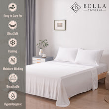 Load image into Gallery viewer, Bella Coterie Luxury Bamboo Viscose Queen Size Sheet Set | 100% Organically Grown | Ultra Soft | Cooling for Hot Sleepers | 18" Deep Pocket [White]
