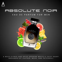 Load image into Gallery viewer, Atralia Absolute Noir Eau De Parfum for Men 100Ml 3.4Oz - Luxurious and Long Lasting Fragrances with Top Notes of Bergamot, Lemon, Grapefruit, Pink Pepper - Best Alternative for Absolu Aventus
