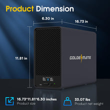 Load image into Gallery viewer, GOLDENMATE 1500VA/1000W Lithium UPS Battery Backup and Surge Protector, Backup Battery Power Supply with LiFePO4 Batteries(296Wh), AVR, Line Interactive Sinewave UPS System, 8 Ports, LCD Screen, Gray

