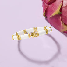 Load image into Gallery viewer, Ross-Simons Good Fortune Jade Bracelet in 18kt Gold Over Sterling
