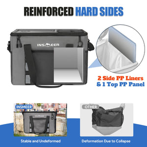 INSMEER Soft Cooler Bag with Hard Shell & 2 Cup Holders, Portable 40L/70 Cans Collapsible Cooler Bags Insulated with Leakproof for Travel, ice chests and Cooler Lunch Box for Beach Camping Picnic