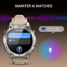 Load image into Gallery viewer, Men's Outdoor Smartwatch, Standalone GPS &amp; Offline Maps, 5ATM Waterproof, 1.43" AMOLED, 4GB Memory, 178 Sports Modes, Compass, Heart Rate/SpO2/Stress/Sleep Monitor, Compatible Android and iOS Khaki

