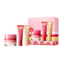 Load image into Gallery viewer, LANEIGE Berry Sweet Lip Trio Set | Lip Sleeping Mask Strawberry Shortcake &amp; Mini Lip Glowy Balms in Berry &amp; Vanilla
