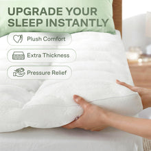 Load image into Gallery viewer, Extra-Thick 2 Inch Queen Size Mattress Topper - Ultra Plush &amp; Soft Viscose Derived from Bamboo Mattress Pad, Naturally Cooling &amp; Perfect for Full Body Support, Snow White
