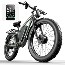 Load image into Gallery viewer, Electric Bike for Adult, 36Ah 52V Dual Motor Ebikes, 51MPH Peak 6000W Electric Bike Fastest Ebike, 130 Miles Electric Bicycle, 26” Fat Tire Mens E Bike, Hydraulic Brake, 7 Speed, Front Suspension

