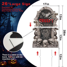 Load image into Gallery viewer, GXGGUS 6Pcs 26" Large Halloween Tombstone Yard Signs, Outdoor Gravestone Decor for Graveyard with Stakes, Scary Cemetery Lawn Garden Decorations for Party
