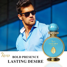 Load image into Gallery viewer, AHUJA Fresh Affairs – 3.4 oz Parfum | Unisex Floral Solar Scent | Long Lasting 30% Oil | Lemon, Jasmine, Frangipani, Ylang-Ylang, Sandalwood | Luxury Gift Box Packaging | “Some Light Stays With You”
