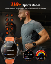 Load image into Gallery viewer, Military Smart Watches for Men, 1.91" Men's Smart Watch with 1000mAh/5 ATM Waterproof/LED Flashlight/110+ Sport Modes/Heart Rate/SpO2/Sleep Monitor, Fitness Tracker Watch for Android &amp; iPhone (Black)
