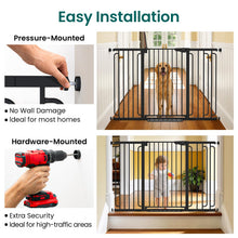 Load image into Gallery viewer, Cumbor 36" Extra Tall Baby Gate for Stairs, 30.4-56.8" Extra Wide Dog Gate Indoor, Dual Lock &amp; Self-Closing Child Gate for Doorways, Hallways &amp; Large Opening, Safety Baby Proofing for the House, Black
