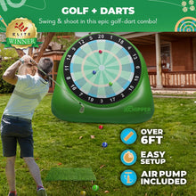 Load image into Gallery viewer, SWOOC Games – Bull Chipper™ | Giant Golf Darts (Over 6ft Tall) w/ 10+ Golf Games | Backyard Golf Game with Air Pump | Yard Games for Adults | Giant Outdoor Games for Adults and Family | Outside Games
