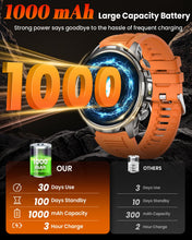Load image into Gallery viewer, Military Smart Watches for Men, 1.91" Men's Smart Watch with 1000mAh/5 ATM Waterproof/LED Flashlight/110+ Sport Modes/Heart Rate/SpO2/Sleep Monitor, Fitness Tracker Watch for Android &amp; iPhone (Black)
