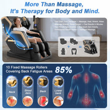 Load image into Gallery viewer, NAGLIFOR Massage Chair Full Body, Zero Gravity Massage Chair 2026 for Back Fatigue with 10 Fixed Rollers, Heating, Airbags, Phone Controller, Bluetooth Speaker, Nightlights for Living Room, Bedroom
