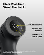 Load image into Gallery viewer, HOTO 25PCS Household Tool Kit with 16V Brushless Drill, 3/8” Keyless Chuck, Smart Display, 50 N·m Torque, 32 Torque Settings, LED Light, Includes Hammer, Wrench, Pliers, 8 x Drill Bits, 10 x Bits
