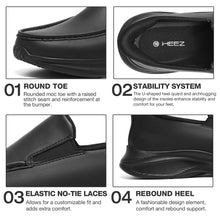 Load image into Gallery viewer, HEEZ Men's Platform Loafers Casual Slip On Shoes Lightweight Comfortable Business Office Walking Shoes Black
