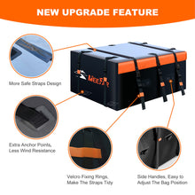 Load image into Gallery viewer, MeeFar Rooftop Cargo Carrier Car Roof Bag 21 Cubic Feet 100% Waterproof Car Top Carrier, Fits All Vehicle with/Without Rack,Include Anti-Slip Mat,10 Reinforced Straps,6 Door Hooks,Luggage Lock
