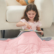 Load image into Gallery viewer, yescool Weighted Blanket (10 lbs, 41" x 60", Pink &amp; Grey) Cooling Heavy Blanket, Perfect for 90-110 lbs, Breathable Throw Blanket Gifts with Premium Glass Bead, Machine Washable
