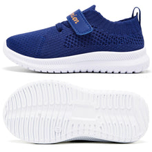 Load image into Gallery viewer, Rechtmien Toddler Shoes Boys Girls Lightweight Soft Sneakers Breathable Mesh Tennis Barefoot Shoes Slip On Walking Running Shoes Blue 8 Toddler
