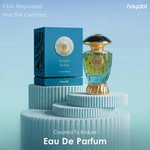 Load image into Gallery viewer, Orientica Nayaat Soho Aura Eau De Parfum 3.3 fl oz / 100ml -Fruity, Floral, Sweet, Marigold, Mandarin, Lychee, Jasmine, Lily, Praline, Moss, Ambergris, Peach - Arabic Perfume for Men &amp; Women
