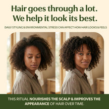 Load image into Gallery viewer, Nuani Batana Oil Shampoo and Conditioner Set (16 fl oz / 470 ml) with Rosemary &amp; Caffeine | Includes Deep Mask, Hair Oil &amp; Silicone Scalp Massager | Sulfate-Free, Paraben-Free for Fuller-Looking Hair.
