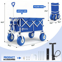Load image into Gallery viewer, Sekey Heavy Duty Beach Wagon with 9" Big Sand-Proof Wheels – 600lb Capacity, 200L Oversized Foldable Cart | Adjustable Handle &amp; All-Terrain Tires for Sand, Camping, Groceries
