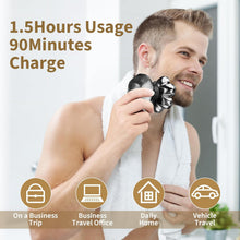 Load image into Gallery viewer, SHPAVVER Head Shavers for Bald Men: 5-in-1 Electric Razor - IPX7 Waterproof Shaving Grooming Kit for Balder - Turbo Speed &amp; Precision Blades (Gray Black)
