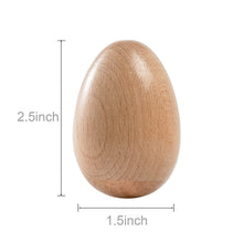 Load image into Gallery viewer, Musfunny Wood Musical Eggs Shakers, 4pcs Egg Maracas Shakers Wooden Hand Percussion Instrument for Musical Education Party Classroom Prizes (Natural Wood)
