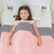 Load image into Gallery viewer, yescool Weighted Blanket (10 lbs, 41" x 60", Pink &amp; Grey) Cooling Heavy Blanket, Perfect for 90-110 lbs, Breathable Throw Blanket Gifts with Premium Glass Bead, Machine Washable
