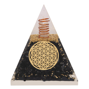 Agate Mart Energy Generator Black Tourmaline Orgonite Pyramids with Black Tourmaline Pendant - Healing- meditation orgonite pyramids E-Energy Protection and Protective Set
