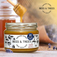 Load image into Gallery viewer, Bees &amp; Trees Manuka Honey 830+ MGO – New Zealand Pure Monofloral, Raw, Bioactive – Unpasteurized Superfood for Wellness – Bioactive, Nutrient-Packed for Immunity &amp; Vitality - 300g (10.6oz) Glass Jar
