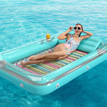 Load image into Gallery viewer, Jasonwell 4 in 1 Inflatable Tanning Pool Lounger Float - Sunbathing Lounge Floatie Raft Toys, Water Filled Tanning Bed Mat Pad Blow Up Kiddie Pool with Ball Pit for Adult, Kids (L)
