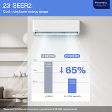 Load image into Gallery viewer, DELLA Hyper Heat Lower as -13°F 23,000 BTU Mini Split,Work with Alexa and WiFi,Energy Star 230V 23 SEER2,Cools Up to 1,500 Sq. Ft,Inverter AC with 1.9 Ton Pre-Charged Heat Pump &amp; 16.4ft Kits
