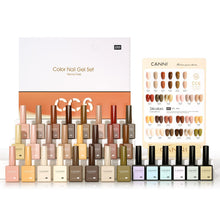 Load image into Gallery viewer, CANNI 30Pcs 9ML Hema-free Gel Nail Polish Set,Nude Brown Red Glitter Gold Gel Polish Kit Soak Off LED Nail Gel Polish Set Nail Art Starter Manicure Salon DIY at Home
