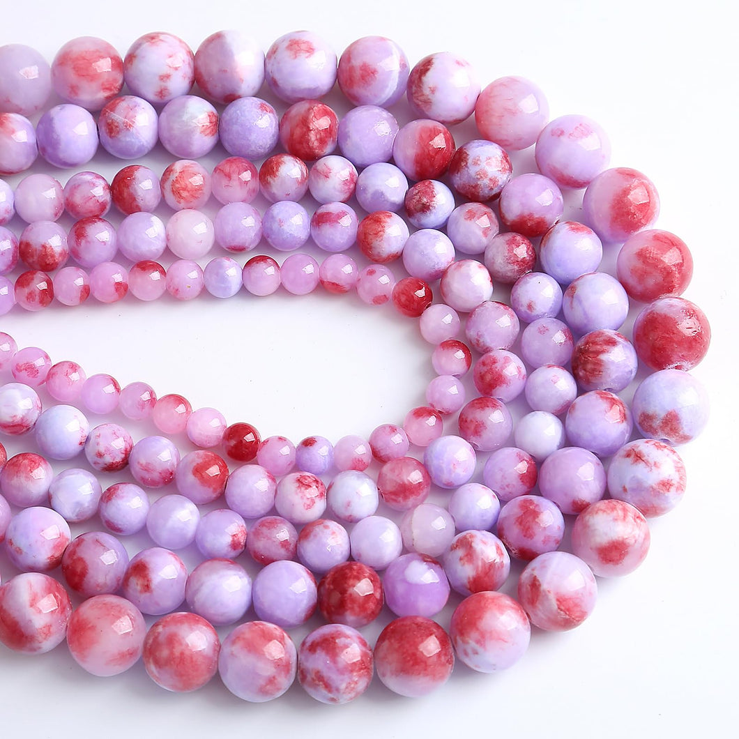 12MM 32PCS Purple Red Persian Jade Spacer Loose Beads for Jewelry Making DIY Bracelet Necklace