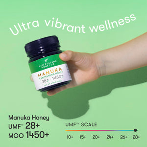 New Zealand Honey Co. Raw Manuka Honey UMF 28+ | MGO 1450+, UMF Certified / 4.4oz