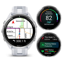 Load image into Gallery viewer, Wearable4U - Garmin Forerunner 965 Premium GPS Running and Triathlon 47mm Smartwatch with AMOLED Touchscreen Display, Titanium Bezel with Whitestone Silicone Band with White Earbuds Bundle
